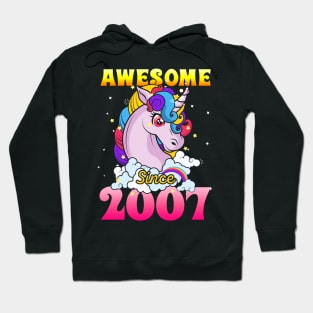 Funny Awesome Unicorn Since 2007 Cute Gift Hoodie